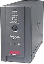 APC 500VA/300W Backup Battery Power Supply for Computers, Wi-Fi | BK500BLK | Back-UPS for PCs & home electronics — battery backup, AVR, surge protection, compact design, User Replaceable Battery