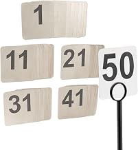 TableCraft N150 Stainless Steel Number Signs, 1-50 Set, Double-Sided, Essential for Restaurants, Efficient Table Identification, Durable 200 Series, Small Size, Versatile for Events, Easy Cleaning