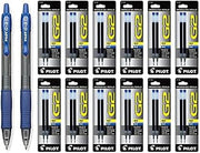 Pilot G2 Retractable Premium Gel Ink Roller Ball Bold, Blue 2 Pens & 24 Refills