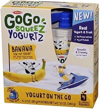 Materne GoGo Squeez Banana Yogurt, 12 Ounce - 12 per case.