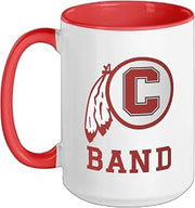 Carlisle High School Blue Aces Band Ceramic Mug, Red/White, 15oz