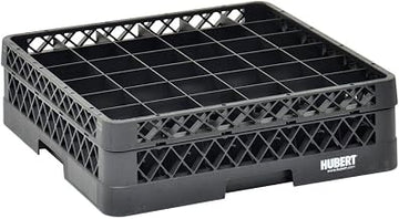 Vollrath Traex Black Plastic 36 Compartment Dishwashing Rack with One Open Extender - 19 3/4"L x 19 3/4"W x 5 9/16"H