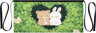 Kitchen Apron Rabbit Bear | Unisex Server Apron with 3 Pockets, Adjustable for Waiters, Gardeners, Kitchen, BBQ, Painting and Restaurant Work