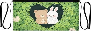 Kitchen Apron Rabbit Bear | Unisex Server Apron with 3 Pockets, Adjustable for Waiters, Gardeners, Kitchen, BBQ, Painting and Restaurant Work