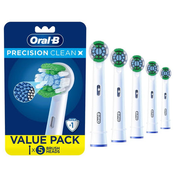 PrecisionCleanX X-Filament Replacement Brush Heads by Oral-B – 5 Count (Pack of 1), Nylon, White, Model 100-69055-84748-0