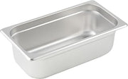Winco 4" Silver 1/3 Size Metal Steam Pan, Deep (Set of 24)