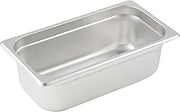 Winco 4" Silver 1/3 Size Metal Steam Table Pan (Set of 24)