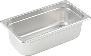 Winco 4" Silver 1/3 Size Metal Steam Table Pan (Set of 24)