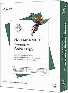 Hammermill Printer Paper, Premium Color 32 lb Copy Paper, 8.5 x 11-1 Ream (500 Sheets) - 100 Bright, Made in the USA, white (102630)