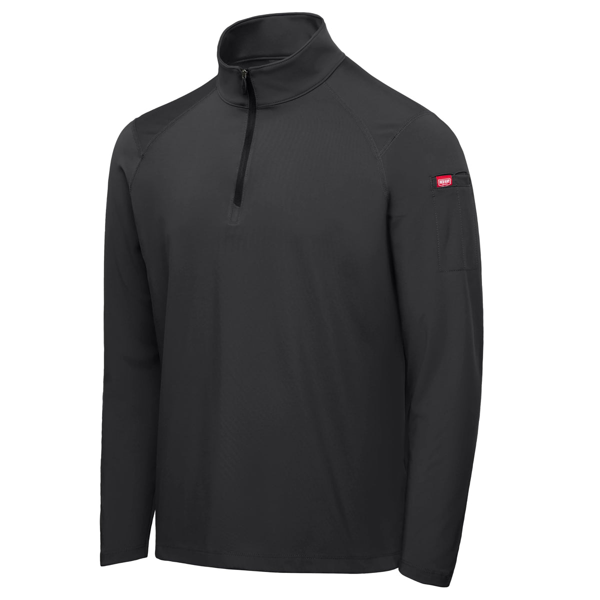 Men's Performance Stretch Jersey 1/4 Zip Pullover by Red Kap – Large, Polyester, Black, Model QZM2BK RG L