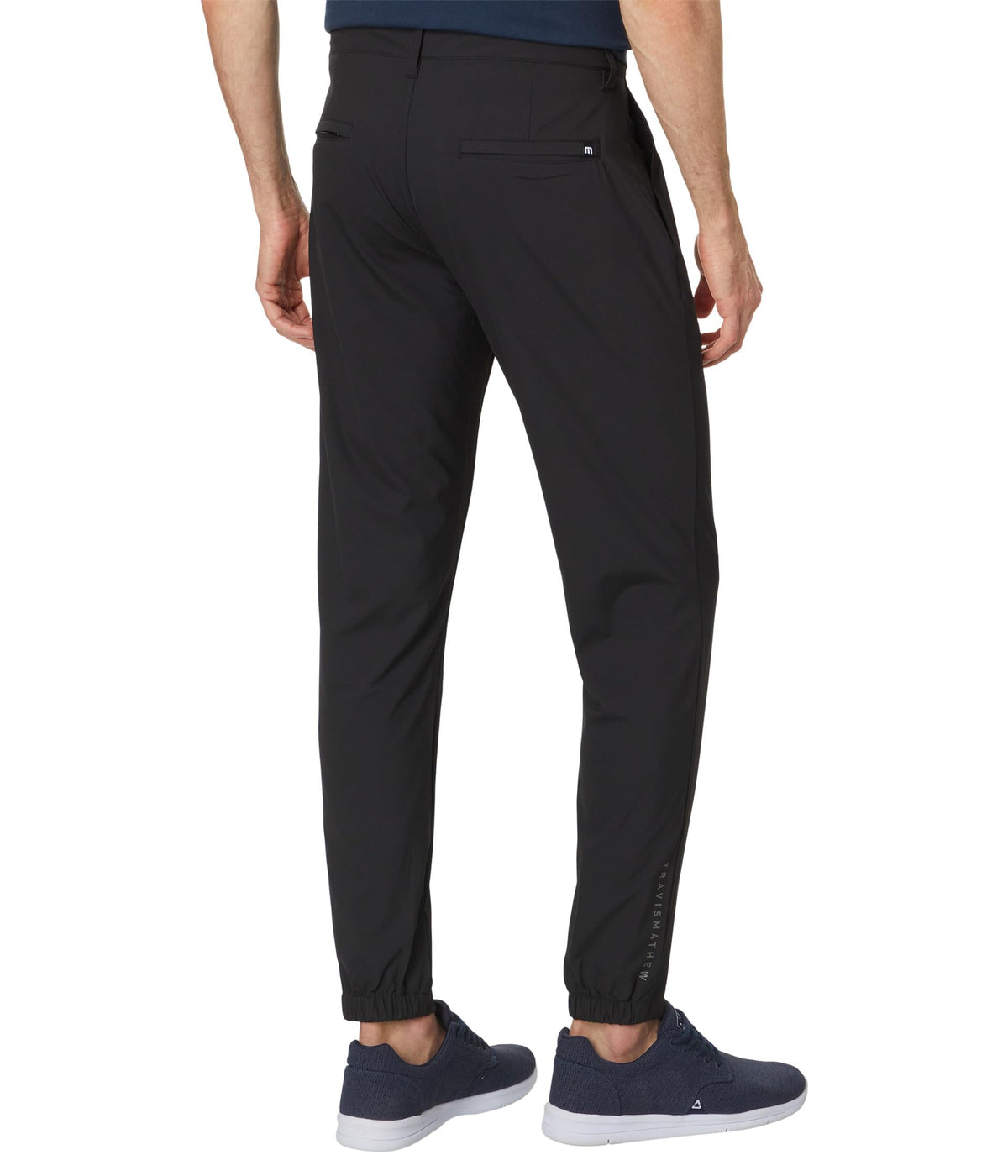 Mens Open to Close Joggers Black 32 by TravisMathew – Spandex, Black, Model 1MAA392