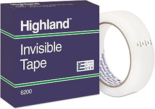 3M Highland Matte-Finish Invisible Tape, 1 Inch x 72 Yards, 3-Inch Core (6200)