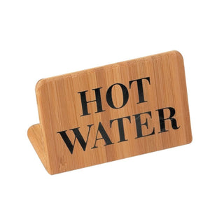 Bamboo Hot Water Beverage Sign by CAL-MIL – 3"wx1"dx2"h, Bamboo, Model 606-3