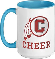 Carlisle High School Blue Aces Cheer Ceramic Mug, Blue/White, 15oz