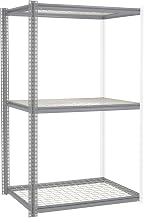 Global Industrial High Cap. Add-On Rack 48Wx24Dx84H 3 Levels Wire Deck 1500 Lb. Per Level GRY