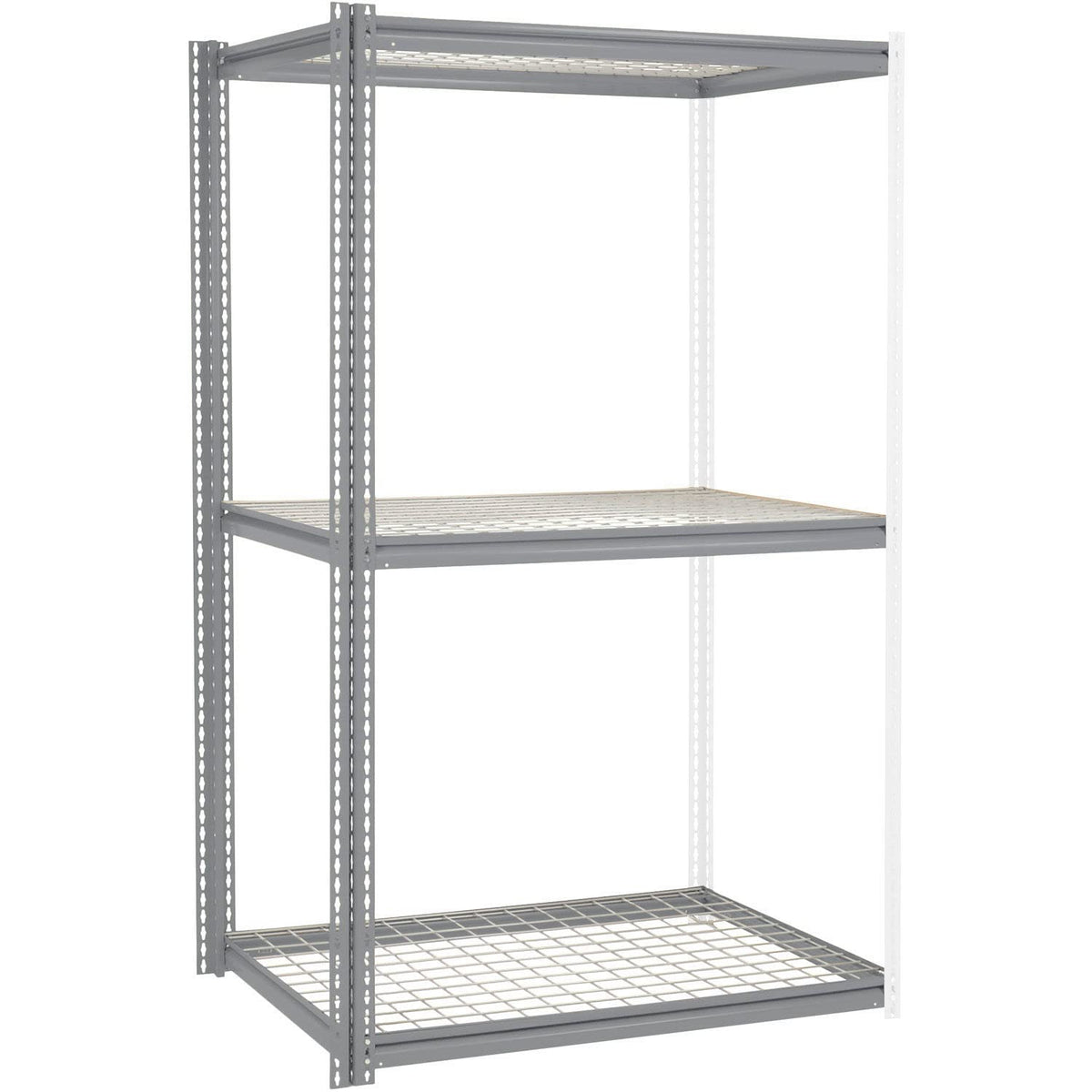 High Cap. Add-On Rack 48Wx24Dx84H 3 Levels Wire Deck 1500 Lb. Per Level GRY by Global Industrial – Alloy Steel, Gray, Model 581022GY