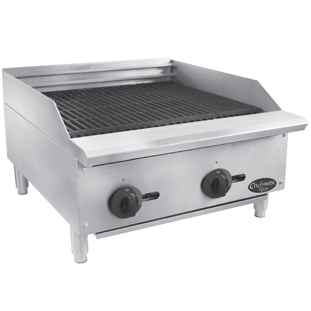 Food Equip. Chefmate 24" SST Radiant Gas Charbroiler by Globe – Stainless-Steel, Model C24CB-SR