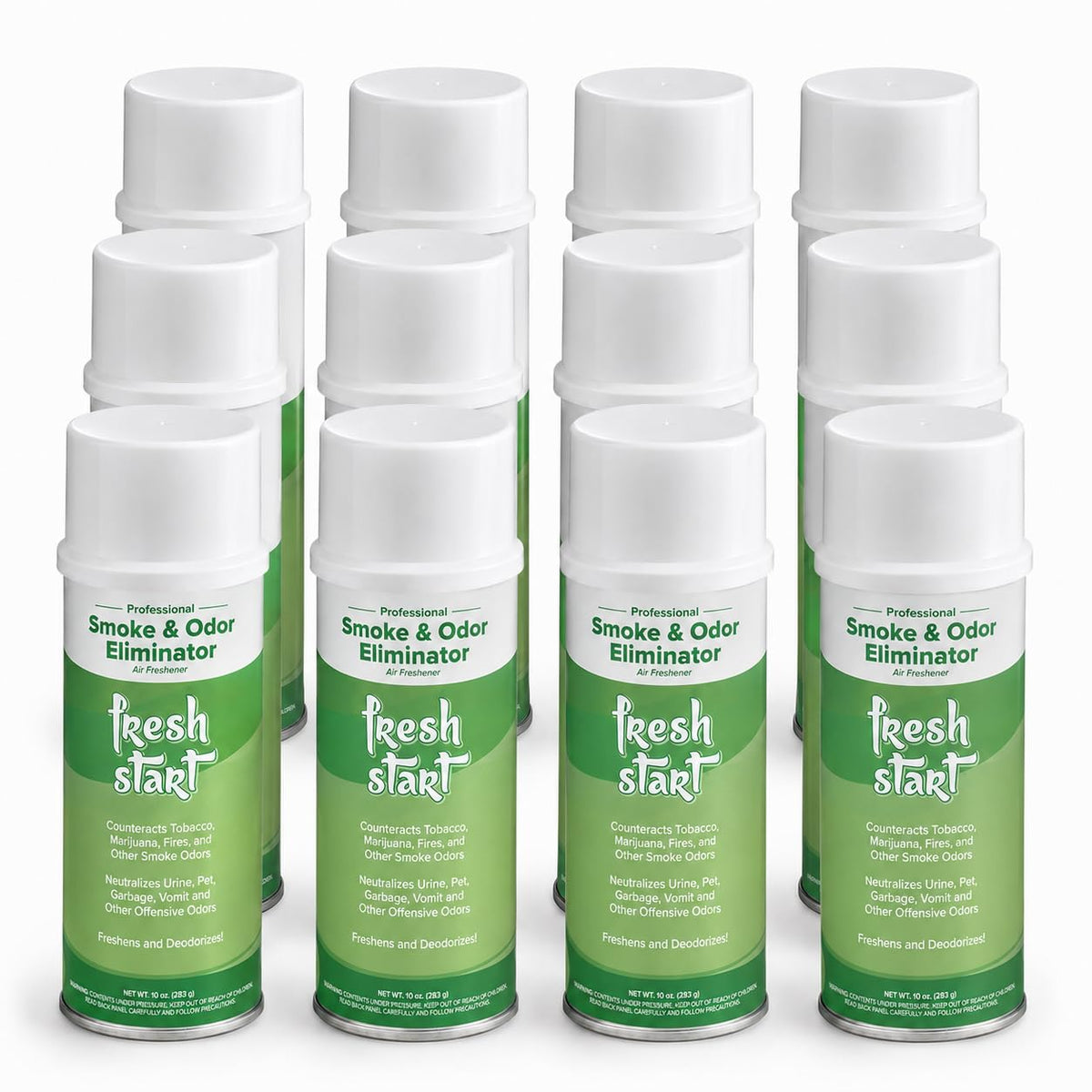 Fresh Start Smoke & Odor Eliminator by Glownary – 0.83 Ounce (Pack of 12), Green, Pack of 12, Model 148freshstrt