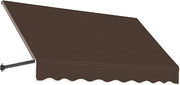 AWNTECH 10.38 FT. Dallas Retro Fixed Awning 124.5 in. W X 24 in. H X 42 in. D Acrylic Fabric in Brown RT2442-10BR