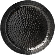 TableCraft 10736 Platter, 8-1/2" Dia., Round, Crackle Pattern, Aluminum, Black Powder Coated Finish, 6 Each per case