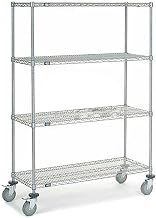 Nexel Chrome Wire Shelf Truck, 48x18x69 1200 Pound Capacity with Brakes