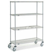 Chrome Wire Shelf Truck by Nexel – 47"L x 18"W x 69"H, 12-Gauge Steel, Chrome, Model C18486PCB4
