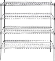 HUBERT Shelving Unit with 4-Shelves Dark Grey Wire - 60" L x 24" W x 63" H