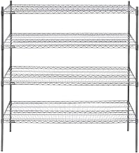 HUBERT Shelving Unit with 4-Shelves Dark Grey Wire - 60" L x 24" W x 63" H