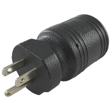 30129 15A to 15/20A Plug Adapter by Conntek – 1/PK, Plastic, Black, Model 30129/ WS-187-3