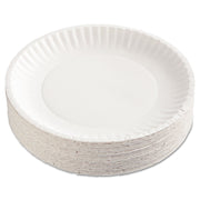 PP9GRAWHPK Paper Plates by AJM Packaging – 9", Paper, White, Pack of 10, Model AJMPP9GRAWHPK