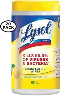 Lysol Disinfecting Wipes, Lemon and Lime Blossom, 80 Count (Pack of 20)