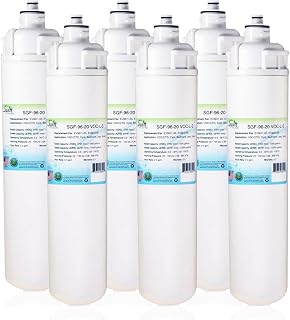 EV9612-11, EV9612-16, EP25 Cartridge: 4H, H-104 SGF-96-20 VOC-L-S Replacement water filter for Everpure EV9611-00, EV9610-00, White (6 Pack)