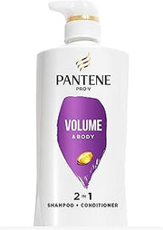 Pantene Pro-V Volume & Body 2 in 1 Shampoo & Conditioner,17.9 fl oz Pump Bottle