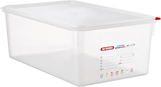 Araven Airtight Container, Food Pan with Lid for Storage in Kitchen and Restaurant, Full Size 8" Deep, 6 Count, Clear