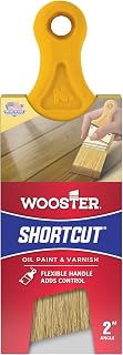 Wooster Brush Z3215-2 Shortcut Bristle Angle Sash Paintbrush, 2-Inch, 2 Inch, White,Yellow