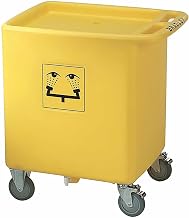 Bradley S19-399 Polyethylene 56 Gallon On-Site Safety Waste Cart, For Portable Gravity-Fed Eyewash, 29-3/4" Length x 22-1/8" Width x 33" Height, Yellow