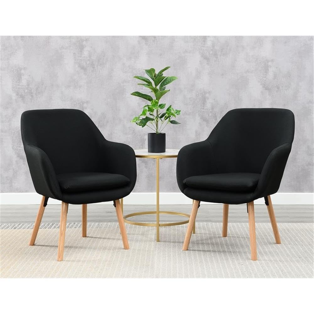 Convenience Concepts Black Linen / Chair / 25.25"L x 26.75"W x 33.5"H Chairs