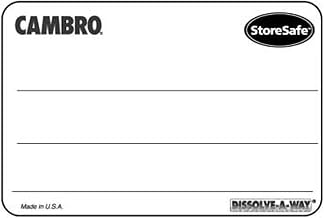 Cambro 1252SLINB250 Food Rotation Labels - Food Rotation Labels Dissolvable 1-1/4"Wx2"D Blank Labels