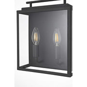 Valentin Two Light Outdoor Wall Sconce Black by Lighting Design – 8.2", Iron, Black