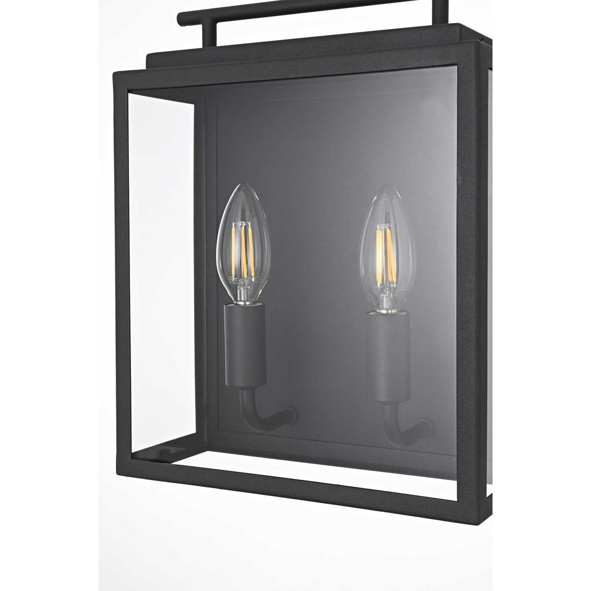 Valentin Two Light Outdoor Wall Sconce Black by Lighting Design – 8.2", Iron, Black