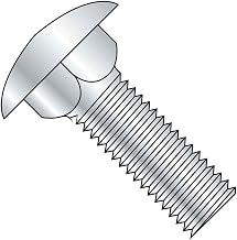 Carriage Bolt, 1/4-20 x 3, Round Head, Steel, Zinc, Grade A, FT, 50 Pack