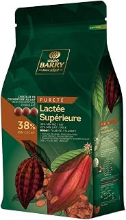 Cacao Barry Callebaut Lactee Superieure Milk Couverture Chocolate, Belgian, 38% Cacao, 5 kg, Kosher, Halal
