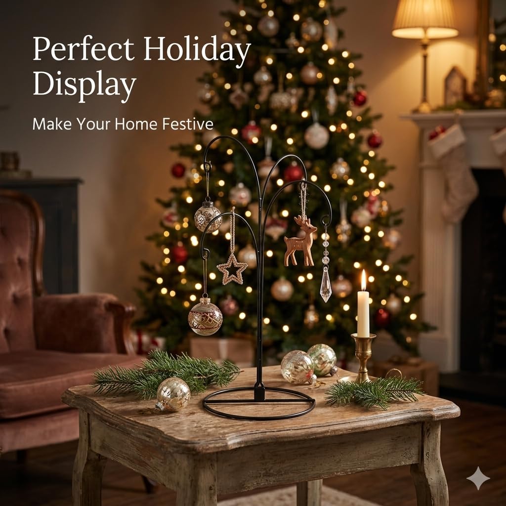 HOHIYA Ornament Display Stand, 12 Inch Iron Holder, Black