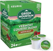 Green Mountain Coffee Pods K-Cups For Keurig Machines Flavored K Cup (All Count Fresh Capsules) Light / Medium / Dark Roast Long Expiry ALL FLAVORS (24 K-Cups Vermont Country Blend Coffee)