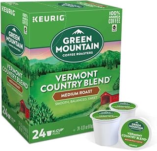 Green Mountain Coffee Pods K-Cups For Keurig Machines Flavored K Cup (All Count Fresh Capsules) Light / Medium / Dark Roast Long Expiry ALL FLAVORS (24 K-Cups Vermont Country Blend Coffee)