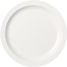 Cambro 9CWNR148 Plate, Narrow Rim, 9", Polycarbonate, Scratch Resistant, White, NSF - 48 / CS