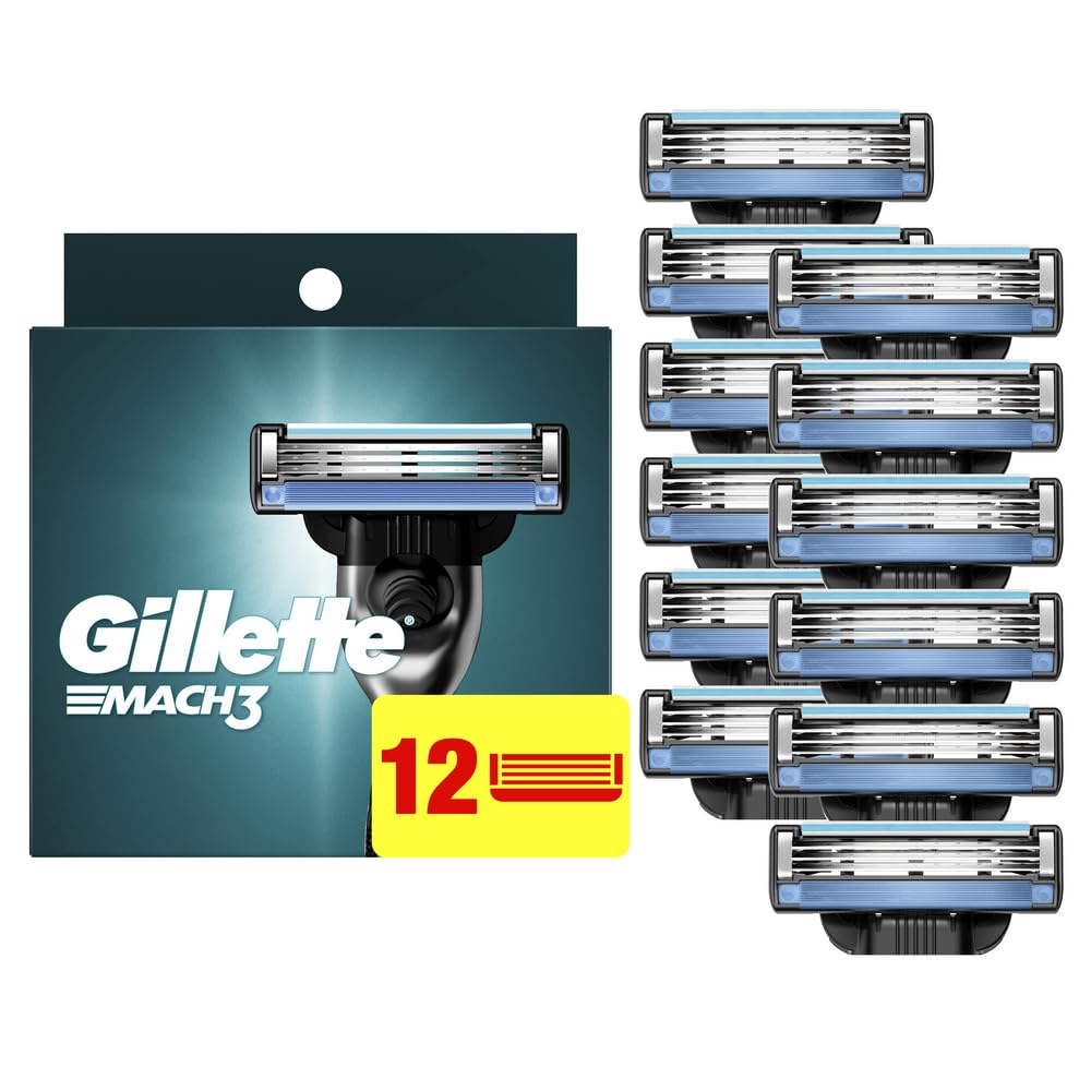 Gillette 12 Count (Pack of 1) / Blue / 12 Refills Cartridges