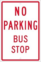 12X18" .063 Alum NO Parking Bus Stop Sign