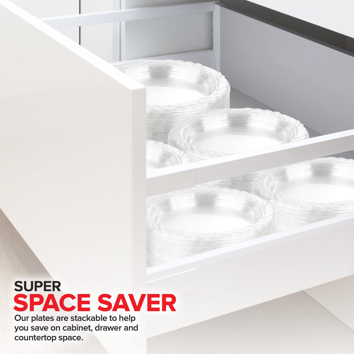 Stock Your Home 40 / 6 Inch / Transparent Plates