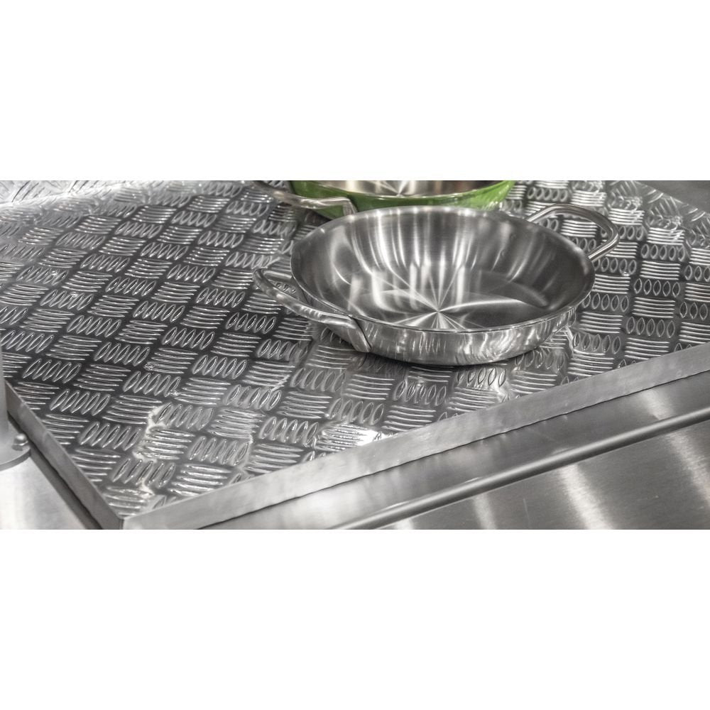 Steam Table Well Cover Double-Well Stainless Steel - 27 1/2" L x 23 3/4" W x 3 1/2" H by HUBERT – Aluminum, Silver, Model TR12901ALU